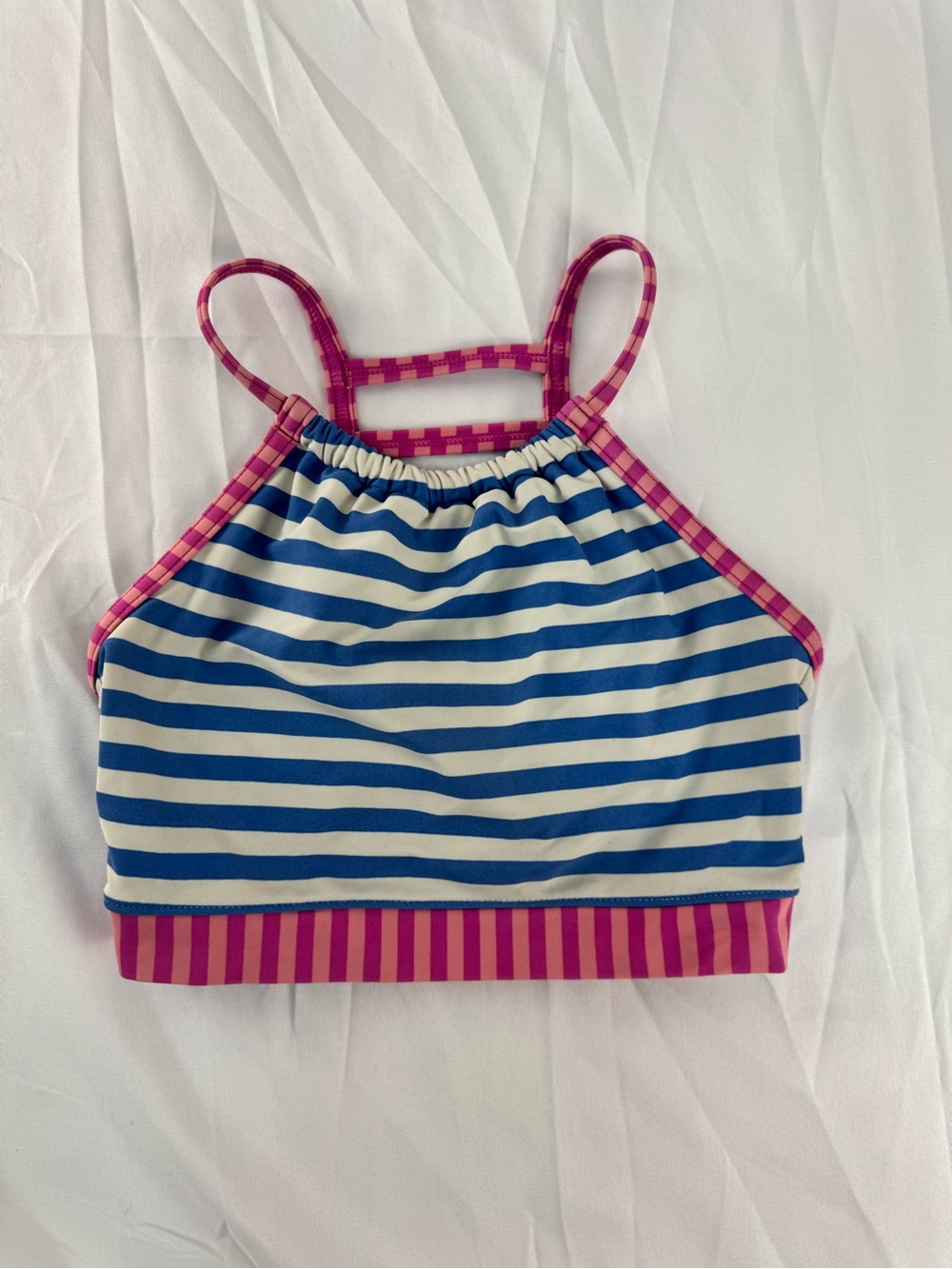 Matilda Jane Blue and Pink Striped Kids Swim Top 435